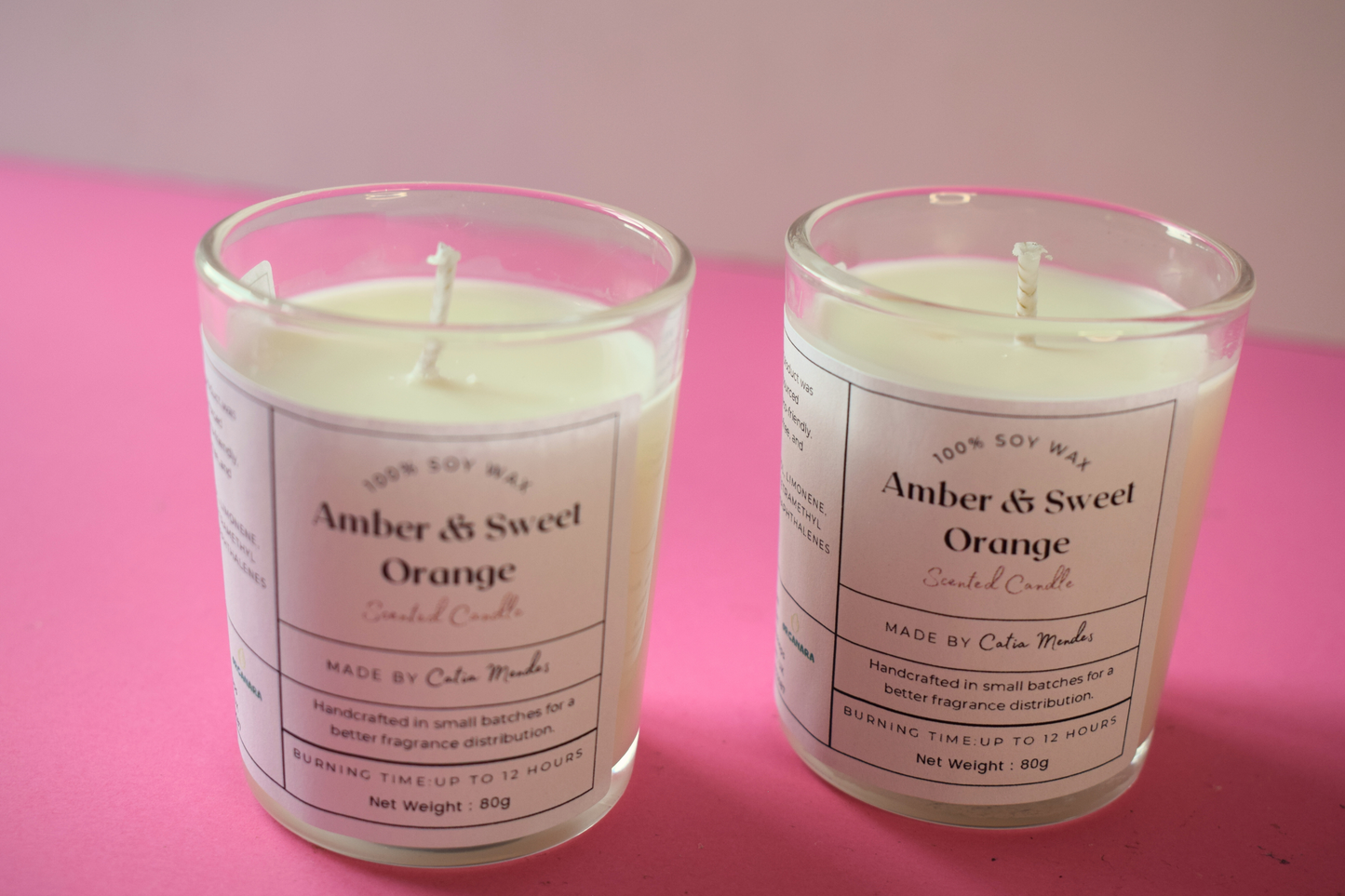 Amber & Sweet Orange Soy Wax Candle 80ml