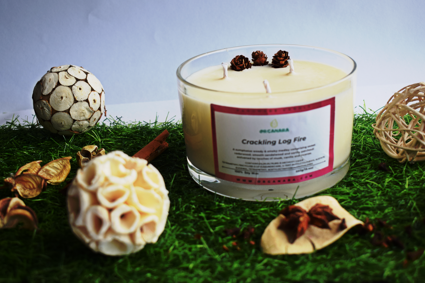 Crackling Log Fire 550ml Soy Wax Candle